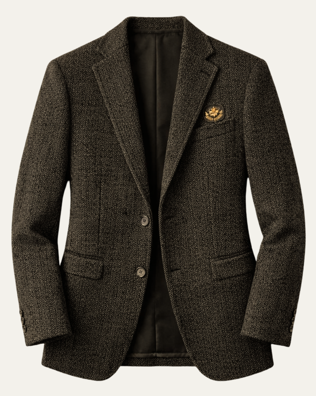 Men’s Textured Notch Lapel Two-Button Blazer