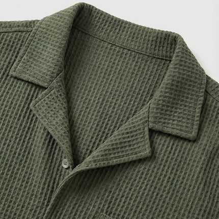 Men’s Textured Open Collar Shirt