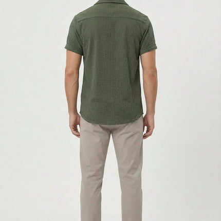 Men’s Textured Open Collar Shirt