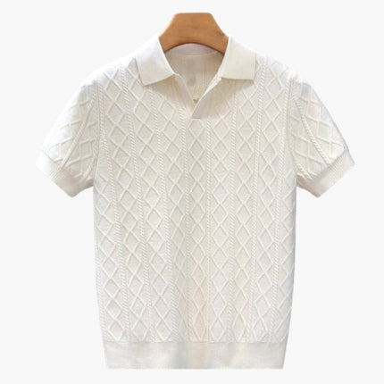 Men’s Textured Short Sleeve Polo Shirt