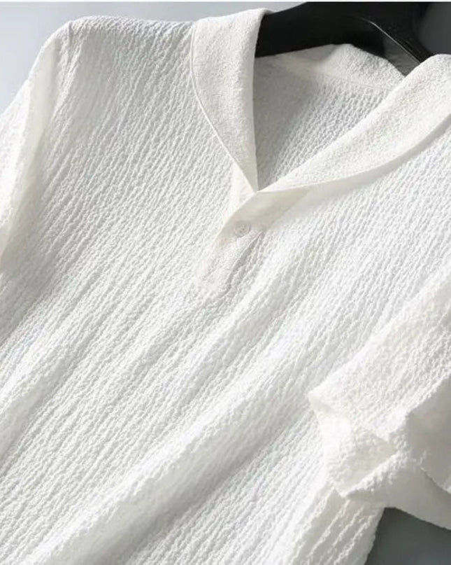 Men’s Textured Short Sleeve Top and Pants Set