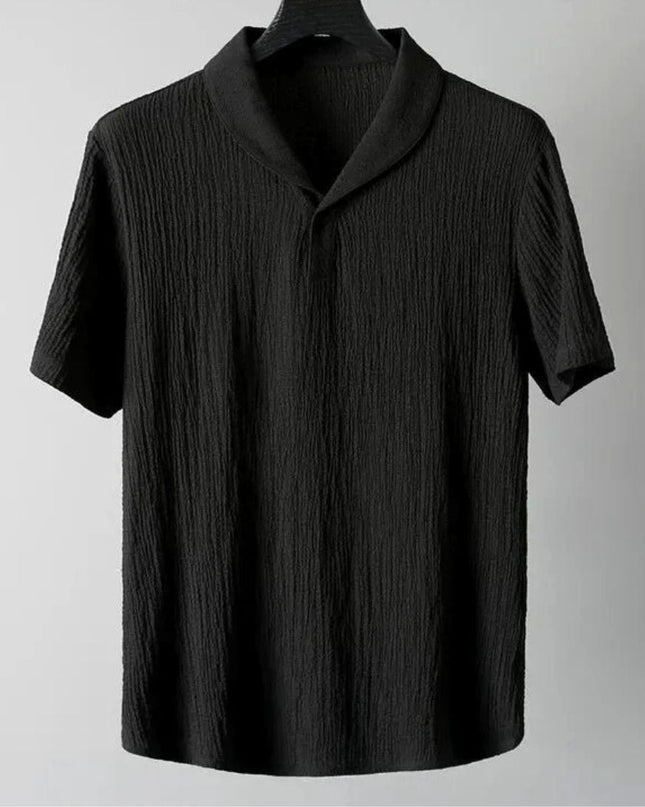 Men’s Textured Short Sleeve Top and Pants Set