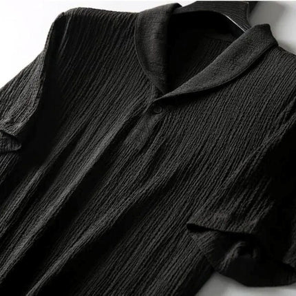 Men’s Textured Short Sleeve Top and Pants Set