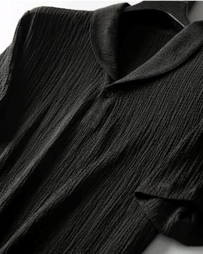 Men’s Textured Short Sleeve Top and Pants Set