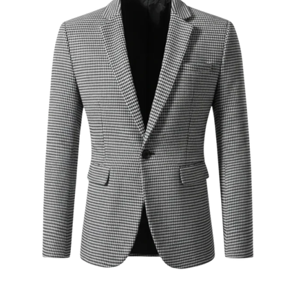 Men’s Textured Single Button Blazer