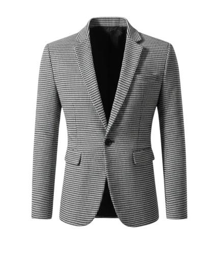 Men’s Textured Single Button Blazer