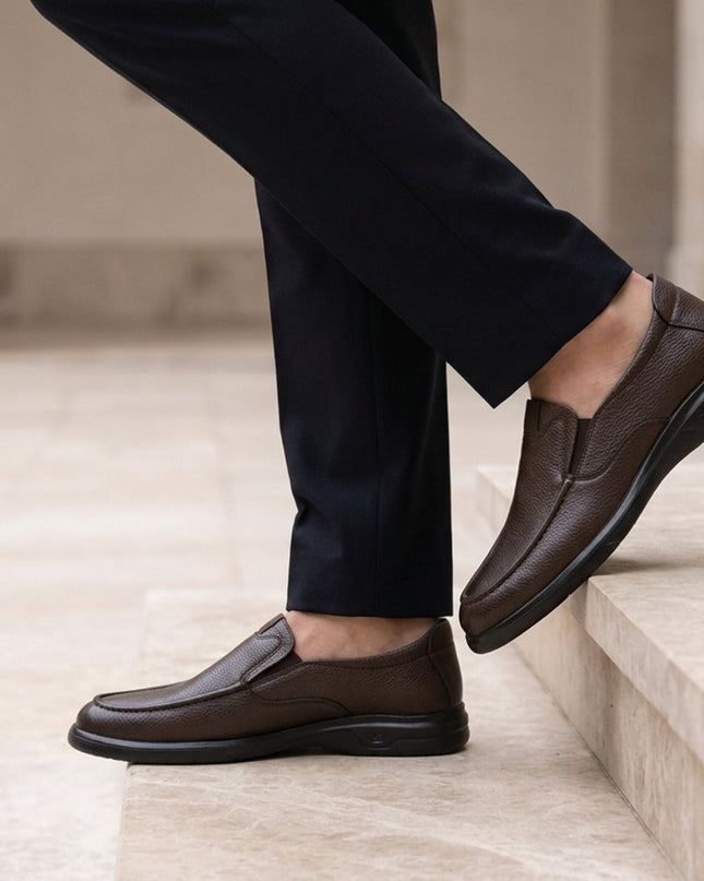 Men’s Textured Slip-On Casual Loafers