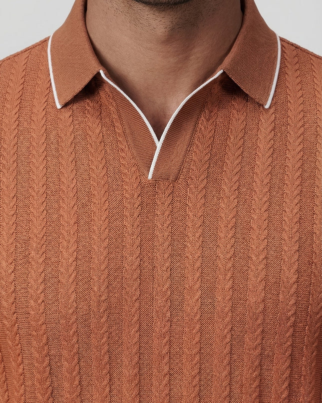 Men’s Textured Trim Polo Shirt