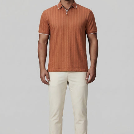 Men’s Textured Trim Polo Shirt