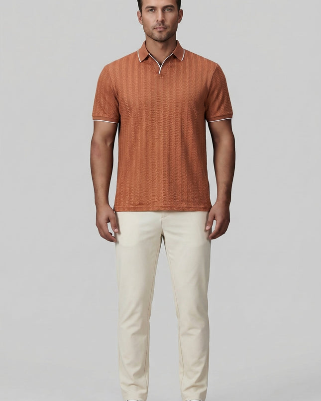 Men’s Textured Trim Polo Shirt