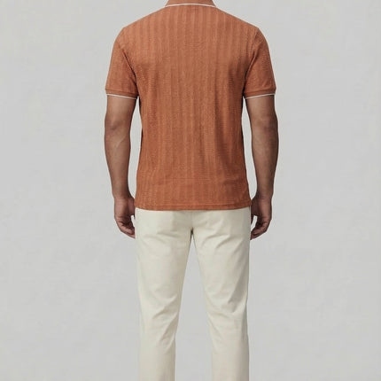 Men’s Textured Trim Polo Shirt