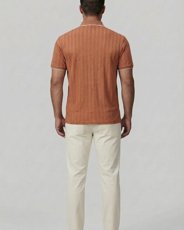 Men’s Textured Trim Polo Shirt