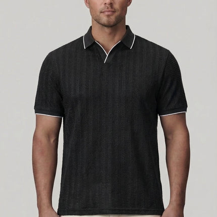 Men’s Textured Trim Polo Shirt