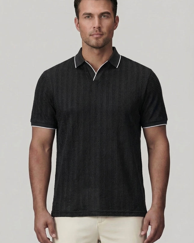 Men’s Textured Trim Polo Shirt