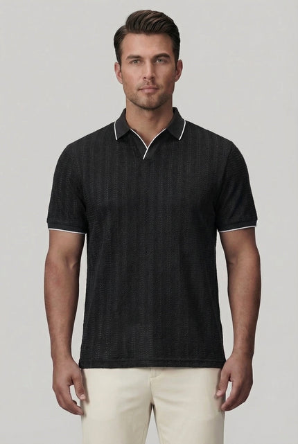 Men’s Textured Trim Polo Shirt