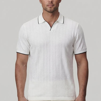 Men’s Textured Trim Polo Shirt