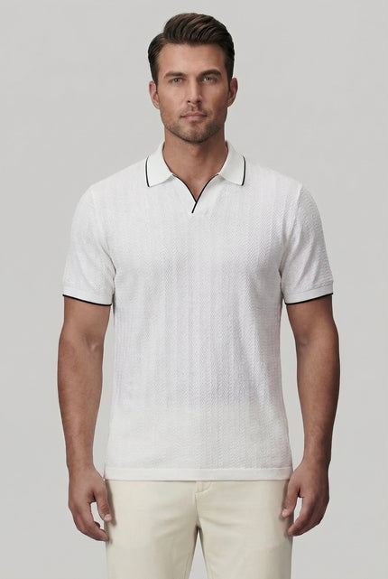 Men’s Textured Trim Polo Shirt