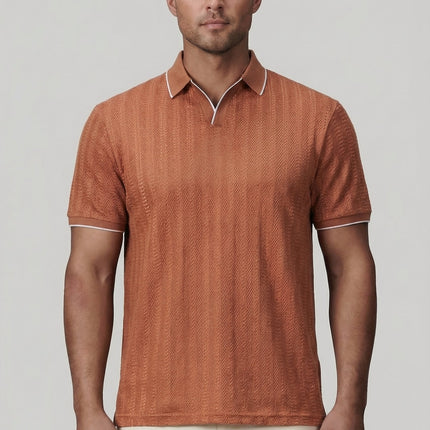 Men’s Textured Trim Polo Shirt