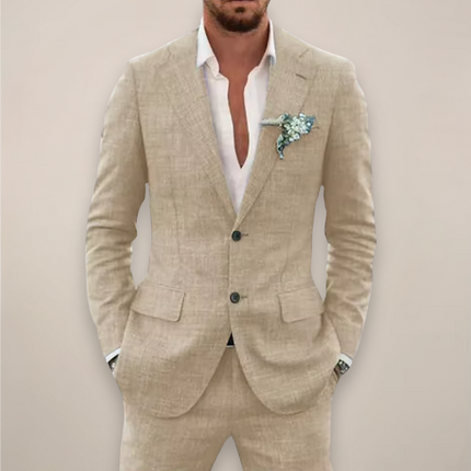 Men’s Textured Two-Button Suit Set