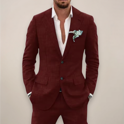 Men’s Textured Two-Button Suit Set
