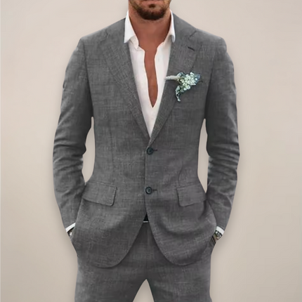 Men’s Textured Two-Button Suit Set