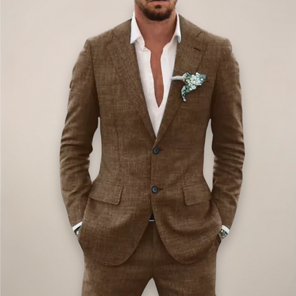 Men’s Textured Two-Button Suit Set