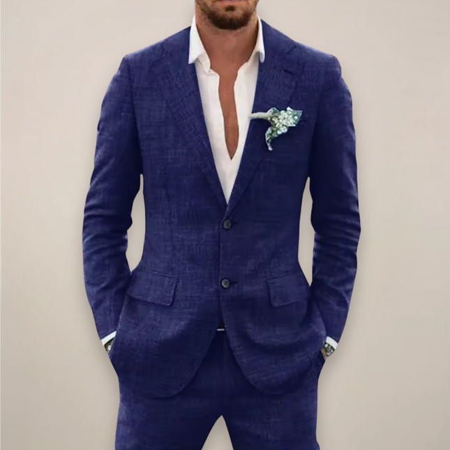 Men’s Textured Two-Button Suit Set