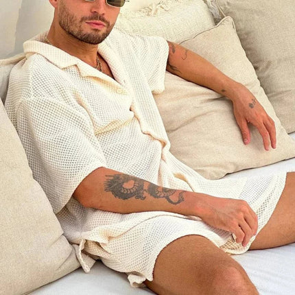 Men’s Textured Two-Piece Set