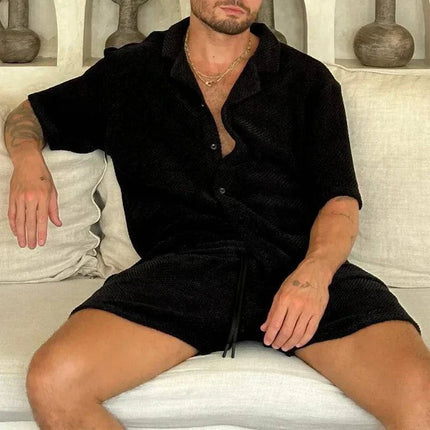 Men’s Textured Two-Piece Set