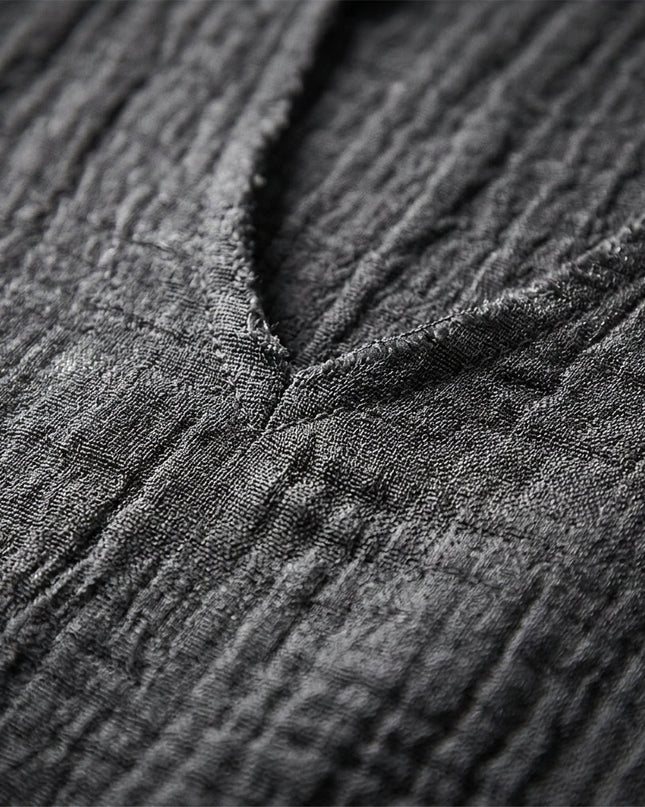 Men’s Textured V-Neck Long Sleeve Shirt