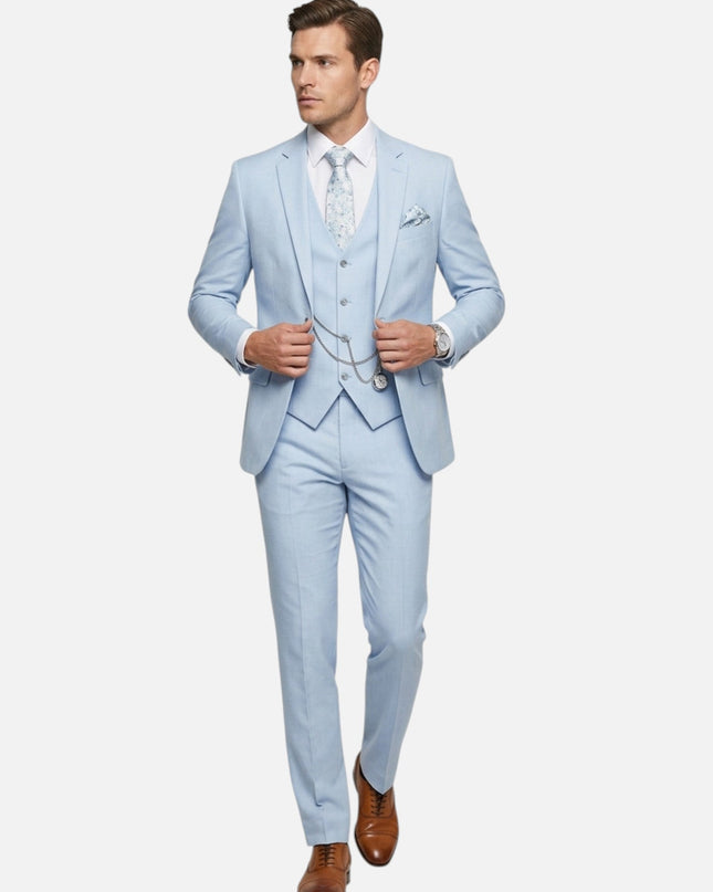 Men’s Three-Piece Chain Detail Suit Set