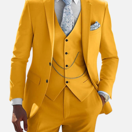 Men’s Three-Piece Chain Detail Suit Set
