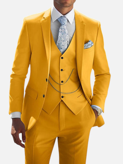 Men’s Three-Piece Chain Detail Suit Set