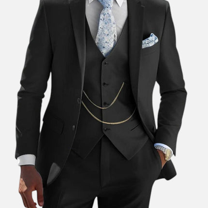 Men’s Three-Piece Chain Detail Suit Set