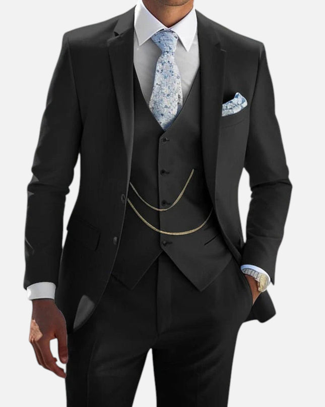 Men’s Three-Piece Chain Detail Suit Set