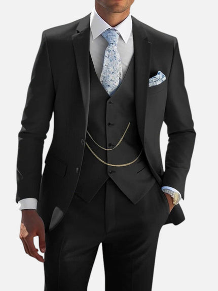 Men’s Three-Piece Chain Detail Suit Set