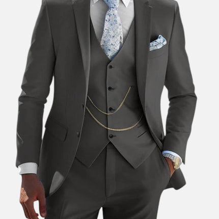 Men’s Three-Piece Chain Detail Suit Set