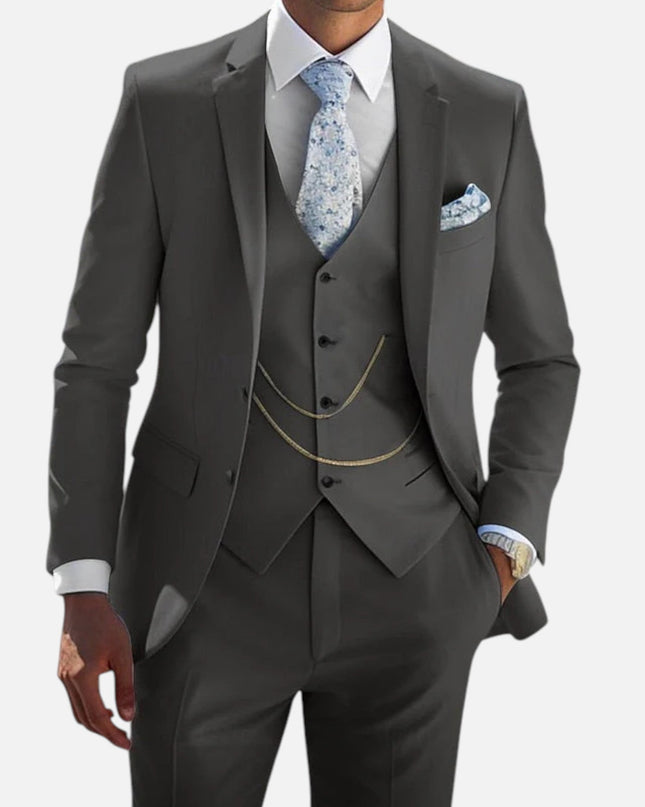 Men’s Three-Piece Chain Detail Suit Set
