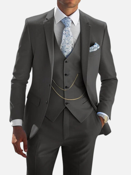 Men’s Three-Piece Chain Detail Suit Set