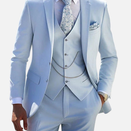 Men’s Three-Piece Chain Detail Suit Set