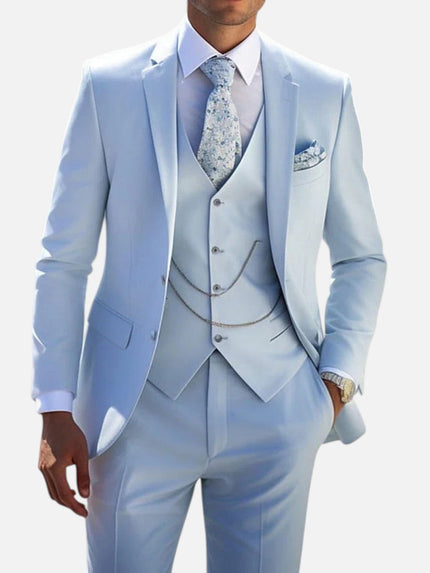 Men’s Three-Piece Chain Detail Suit Set