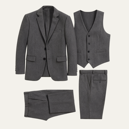 Men’s Tweed 3 Piece Suit – Retro Slim Fit Waistcoat Set