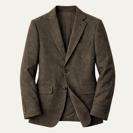 Men’s Tweed Texture Two-Button Blazer