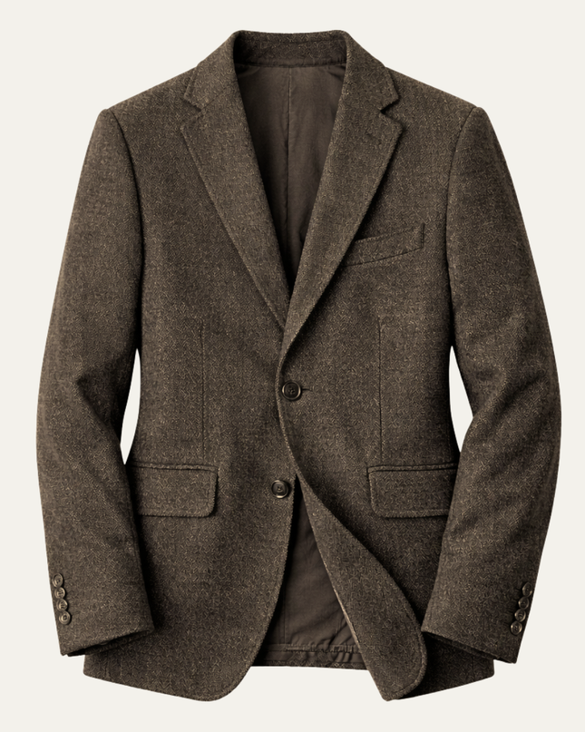 Men’s Tweed Texture Two-Button Blazer