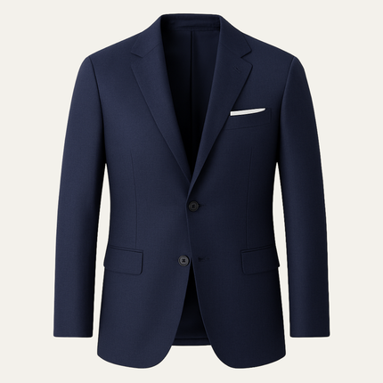 Men’s Two-Piece Suit Set with Notch Lapel Blazer and Straight-Leg Trousers