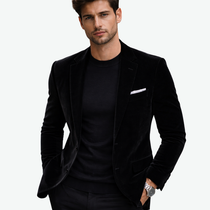 Men’s Velvet Notched Lapel Blazer