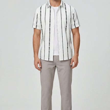 Men’s Vertical Stripe Short Sleeve Shirt