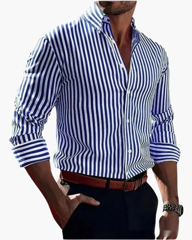 Men’s Vertical Stripe Slim Fit Shirt