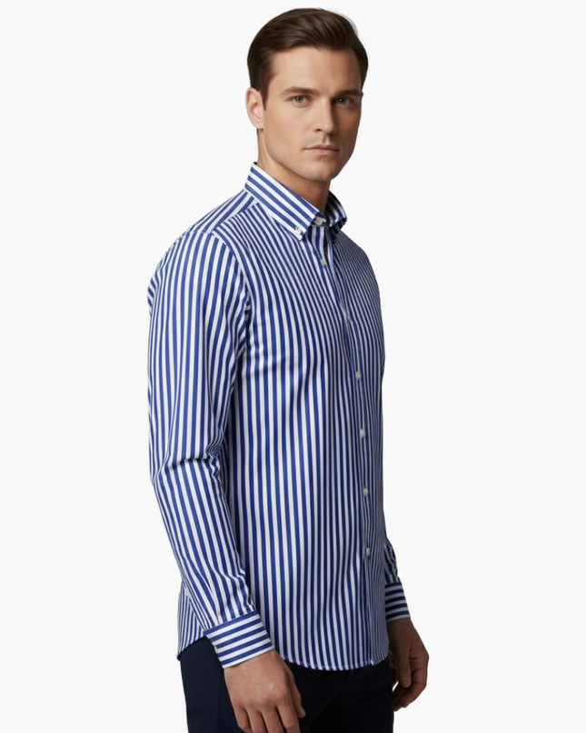 Men’s Vertical Stripe Slim Fit Shirt