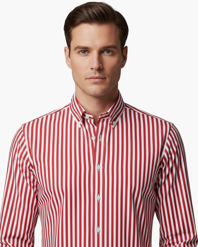 Men’s Vertical Stripe Slim Fit Shirt
